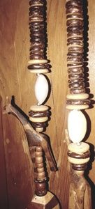 Wooden Giraffe & shell necklace